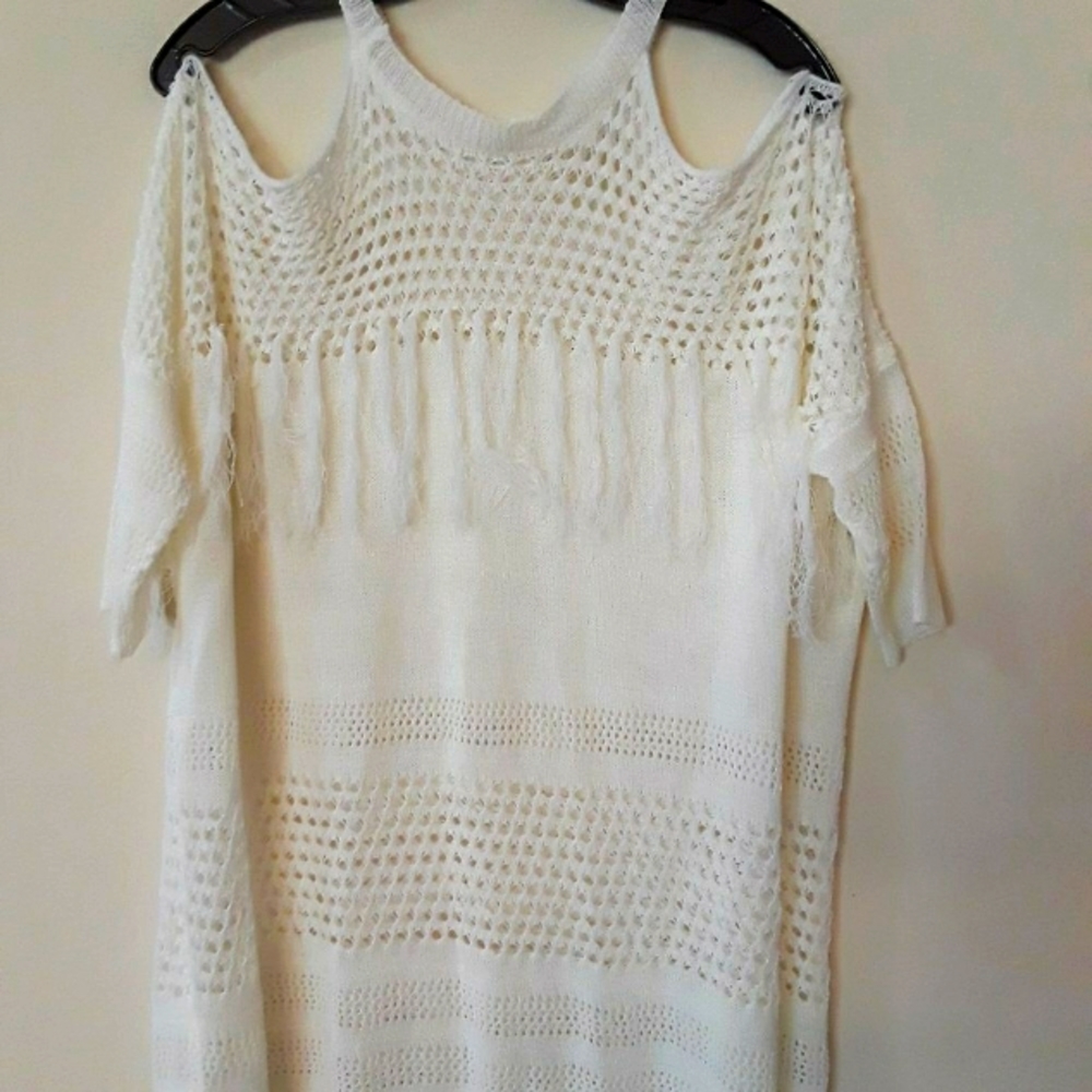 Knit women's cold shoulder top